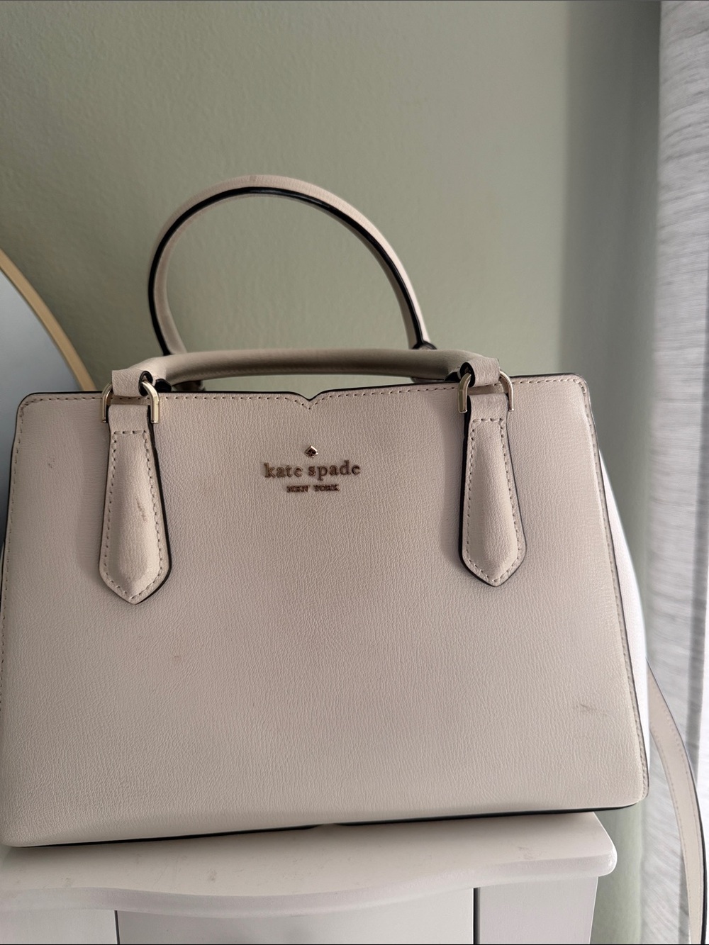 kate spade Cream/Light Beige Leather Satchel